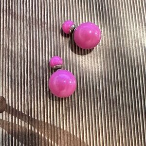 Chic Pink Double Ball Earrings
